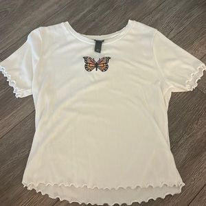 butterfly ruffle tee